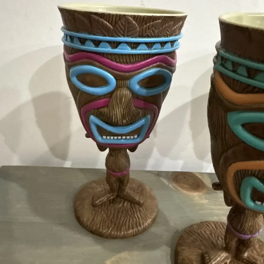 Tiki Plastic Party Cup Set Colorful 3 Tiki Dance Beautiful Fun Decor ALOHA🌺 7
